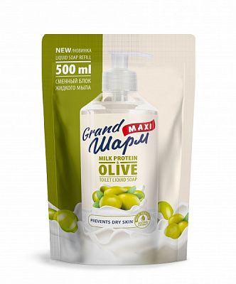 Мило рідке Grand Шарм Maxi Молочний протеїн + Оливка 500 мл