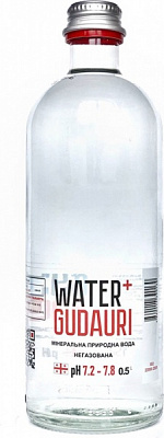 Вода минеральная Water+Gudauri в стекле негазированная 0,5 л 