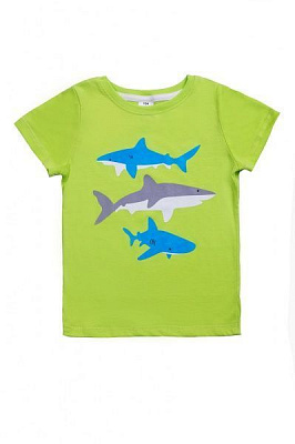 Футболка для хлопчиків Luna Kids з принтом Shark р.122 зелений