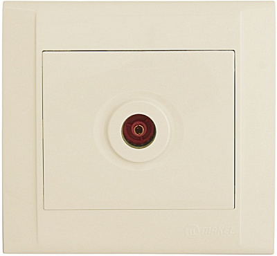 Розетка TV кінцева із заземленням Makel Defne кремовий 42010027