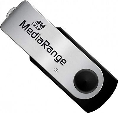 Флешпам'ять USB MediaRange 16 ГБ USB 2.0 black/silver (MR910)