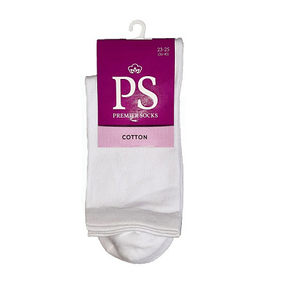 Носки Premier Socks элит классические р. 23-25 белый 