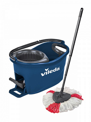 Комплект швабра и ведро с механическим отжимом для пола Vileda Тurbo синий 14,5 см 