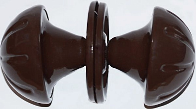 Ручка дверная кнопка без запирания коричневый