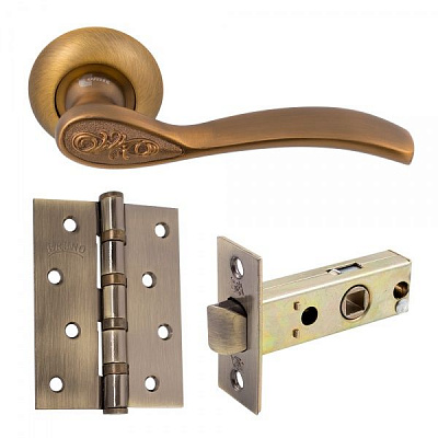 Комплект WC Comit Super ручка Marica CM 130 R59 + защелка 6-45 + петля BRUNO 100 античная латунь