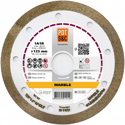 Диск алмазний відрізний PDT 1A1R-125 MARBLE 125x1,4x22,2 мармур, піщаник 820200CMRu