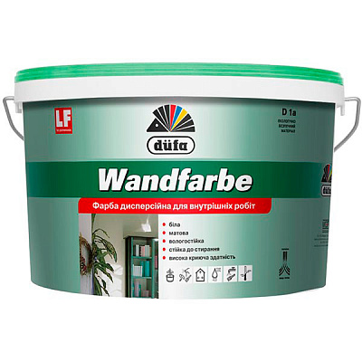 Краска акриловая водоэмульсионная Dufa Wandfarbe D1a мат белый 1,4кг