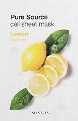 Маска MISSHA Pure Source Cell Sheet Mask Lemon тканевая 21 г