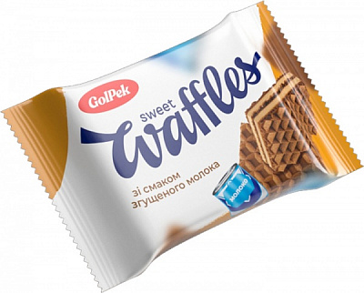 Вафли Golpek весовые в индивидуальной упаковке Sweet waffles (квадро) со вкусом сгущенки 300 г 