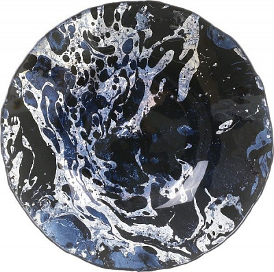 Блюдо глубокое Moon 40 см индиго/черное Decor Cam 