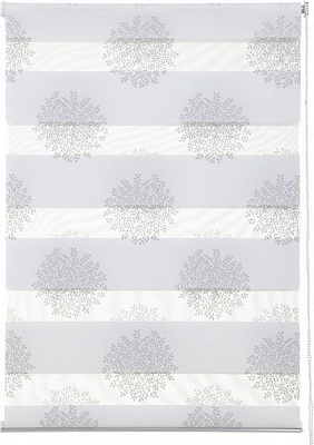 Ролета мини день-ночь Delfa СРШУ-01МК-44802 57x160 см кремово-серебристая 