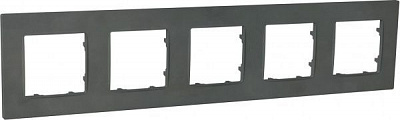 Рамка пятиместная Plank Electrotechnic Nordic универсальная базальт PLK1050732