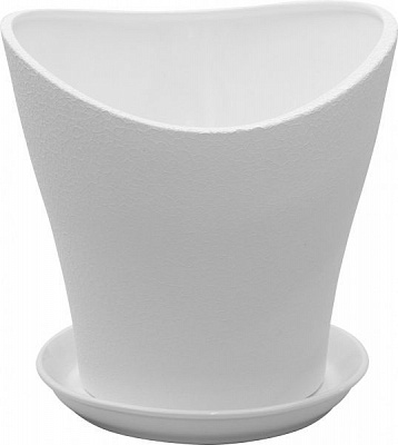 Горщик керамічний Оріана-Запоріжкераміка Хвиля №2 фігурний 4,5л білий