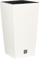 Горшок пластиковый Prosperplast Rato square 2 в 1 квадратный 16,3л белый (77963-449) 