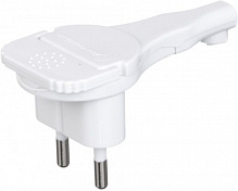 Вилка электрическая угловая Electraline ультра тонкая 90° без заземления 220В 16А IP20 пластик белый