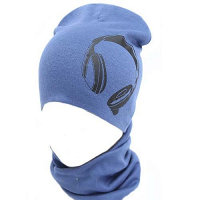 Комплект шапка + снуд для хлопчика Kraft+ 316-Т р.50-52 синій