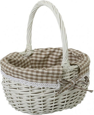Корзинка плетеная с текстилем 29х22х17/33 см EBE18-3-2 