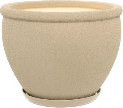 Горщик керамічний Оріана-Запоріжкераміка В'єтнам №2 шовк круглий 10,5л капучино (011-2-113)