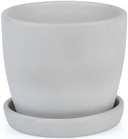 Горшок керамический Сонет ангоб круглый 0,5л серый 