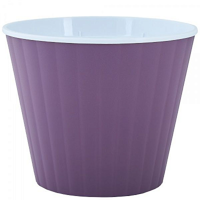 Горщик пластиковий Алеана Ібіс з подвійним дном круглий фіолетовий/білий (114032)