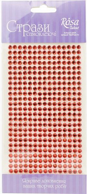 Самоклеющиеся стразы Красные, 5 мм  375 шт. Rosa Talent