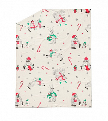 Підковдра фланель Christmas Friends 200x220 см білий із малюнком La Nuit