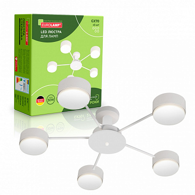 Люстра стельова Eurolamp Iron Glow 5xGX70 білий LED-LR-5хGX70(white)