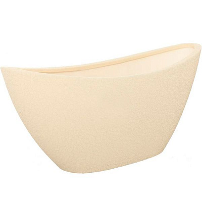 Кашпо керамічне Оріана-Запоріжкераміка Лодочка шовк овальний 2,5л бежевий (045-1-014)