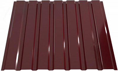 Профнастил глянцевый PSM H-15 0,45x1155x2000 мм RAL 3005 вишневый