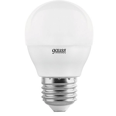 Лампа светодиодная Gauss Elementary 3 шт./уп. 53227T 7 Вт G45 матовая E27 220 В 4100 К 
