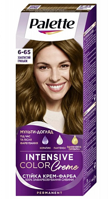 Крем-фарба для волосся Palette Intensive Color Creme (Інтенсивний колір) 6-65 (W5) золотистий грильяж 110 мл