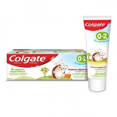 Детская зубная паста Colgate Нежные фрукты от 0 до 2 лет 40 мл