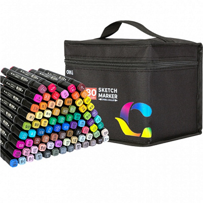 Набор двухсторонних скетч маркеров Deli 70806-80 80 цветов мульти 82671 