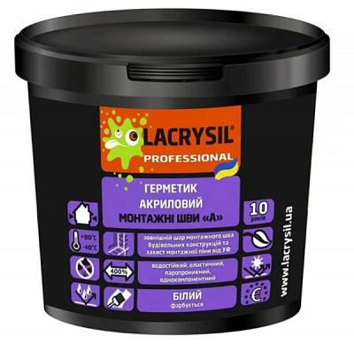 Герметик для швов Lacrysil снаружи помещений А белый 7 кг