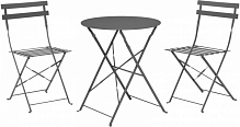 Комплект мебели серый стол D60х71 см + 2 кресла 41х45х81 см CK9200780