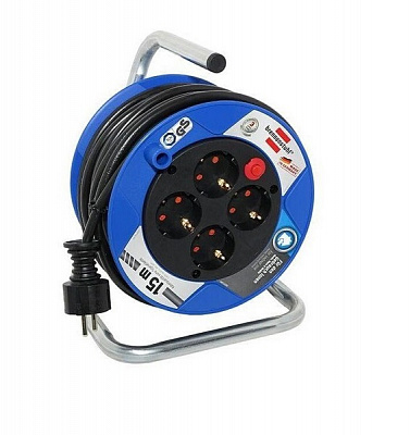 Удлинитель на катушке Brennenstuhl Garant с заземлением 4 гн. синий 15 м 1079180004