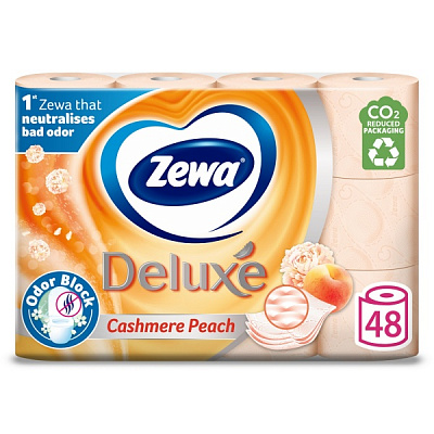 Туалетная бумага Zewa Deluxe персик трехслойная 48 шт.