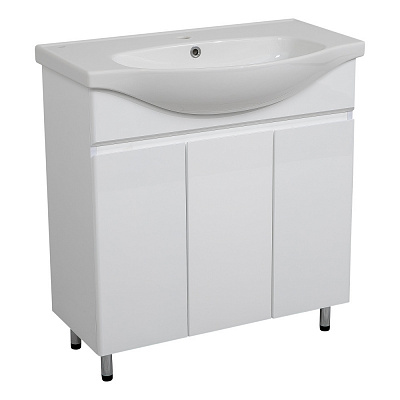 Тумба на ножках Aqua Rodos Лео 80 см белый глянец