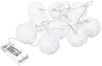 Електрогірлянда з кулями зі штучного хутра Aх5307080 вбудований світлодіод (LED) 10 ламп 1,3 м