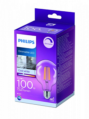 Лампа світлодіодна Philips FIL DIM G95 11,5 Вт E27 4000 К 220 В прозора 929002429766