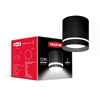 Світильник світлодіодний Maxus 12 Вт чорний 4100 К 1-MSD-1241-BL