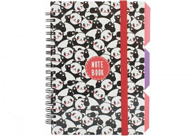 Блокнот Panda B6 спираль с разделителями 100 л. клетка O20358-12 Optima