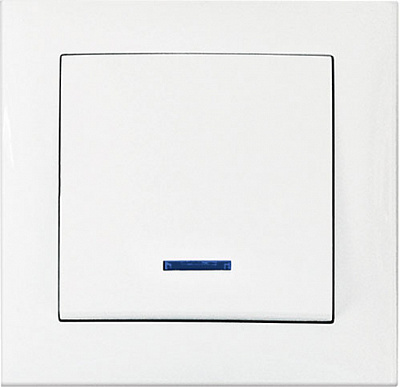 Вимикач одноклавішний Erste Triumph з підсвіткою 10 А 250В білий 9202-01N,W