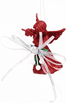 Декорация новогодняя Китай Ангел с декором YE1846R 9,5 см красный