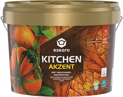 Фарба акрилова Eskaro Akzent Kitchen TR шовковистий мат безкольорова 2.7л