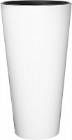 Горщик пластиковий Prosperplast Tubus slim shine 2 в 1 круглий 64л білий (75950-449) 