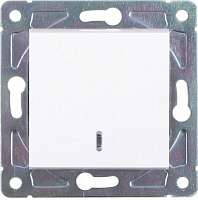 Выключатель одноклавишный HausMark Alta с подсветкой 10 А 220В белый SNG-SWP,SQ20MG1W1L-WH
