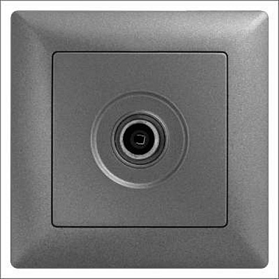 Розетка TV оконечная Gunsan Visage IP20 темно-серый металлик VS 28 17 122