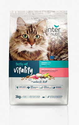 Корм сухий для дорослих котів усіх порід Internutri Tasty Vitality з куркою 3 кг
