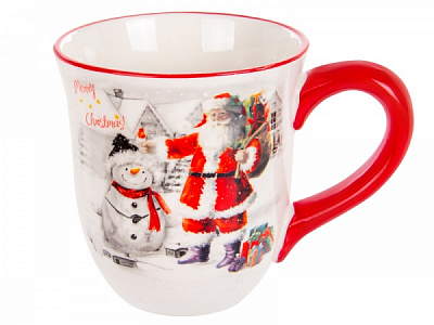Чашка Новый год. Дед Мороз со снеговиком 550 мл 858-0012 Lefard